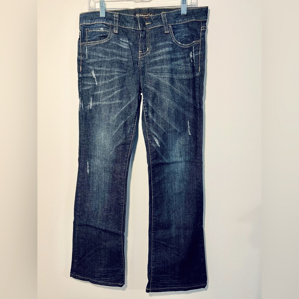 Underground Soul Lightly Distressed Bootcut Jeans, 9